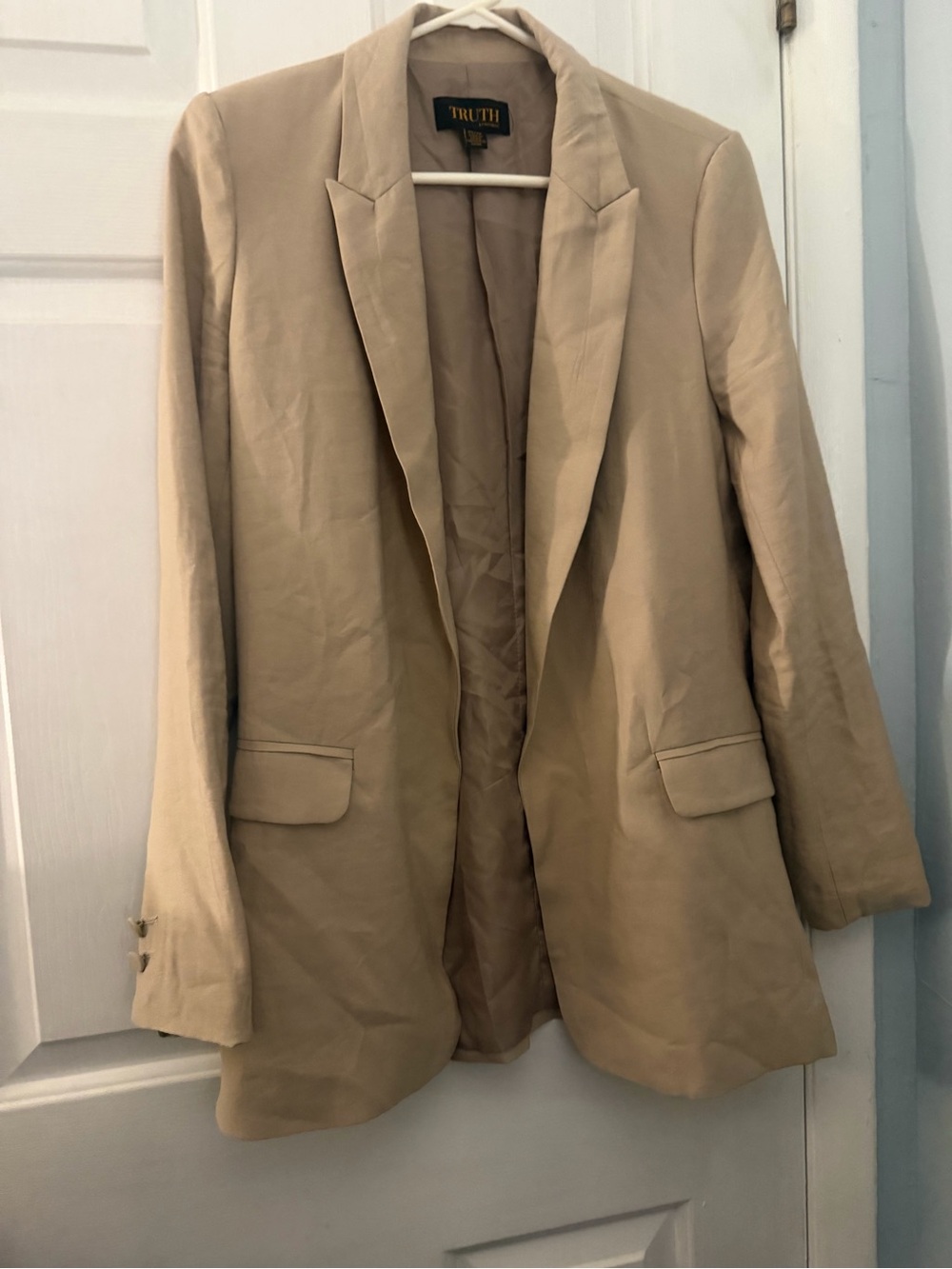 Truth by Republic Women’s XS Tan Longline Blazer Viscose Career Jacket